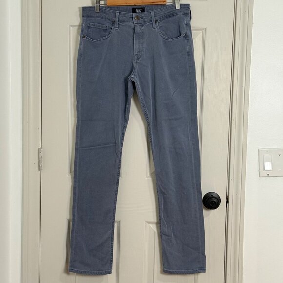 Paige Federal Jeans Mens 32x31 Gray Straight Leg Casual Stretch Mid Rise - Picture 1 of 14